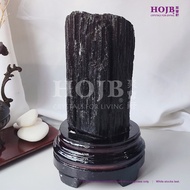 HOJB Brazilian Black Tourmaline Rough Stone Feng Shui Ornament 95x235mm(2.35KG) 聚寶軒巴西黑碧玺(黑电气石)原石化煞镇宅