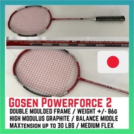[SG FAST DELIVERY] JAPAN GOSEN POWER FORCE 2 8 GRAPHITE BADMINTON RACKET QUALITY RACQUET WITH STRING 25 POUNDS