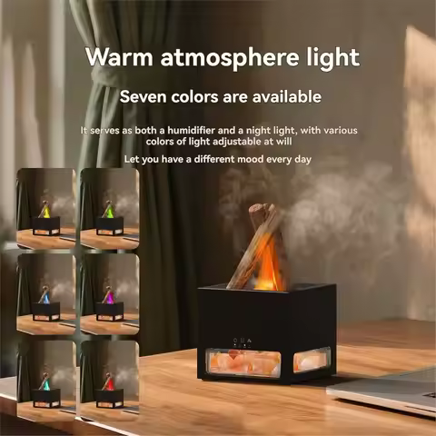 AA14 2-in-1 Himalayans Salt Lamp & Essential Oil Diffuser Aromatherapy Diffuser Automatic Fragrance 