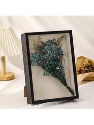 1入組5cm 6-10吋3D空心玫瑰花相框DIY手工禮物，適用於女友男友母親，附贈花朵標本展示盒（不包括乾燥花）