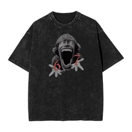 Horror Scream Face 67 Meme Art Design Style Men's Fashion Washed Cotton T-shirt