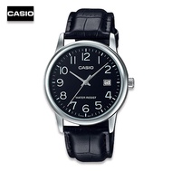 Velashop นาฬิกาข้อมือ Casio Standard สายหนัง รุ่น MTP-V002L-1BUDF - สีดำ, MTP-V002L-1B, MTP-V002L, MTP-V002