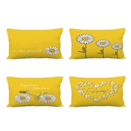 Short Plush Pillow Case 30x50cm/ 40x60cm Yellow Heart Sunflower Pattern Cushion Cover Home Decor