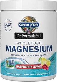 Garden of Life Dr. Formulated Whole Food Magnesium 421.5g Powder, Raspberry Lemon, Chelated Non-GMO 