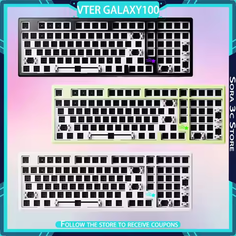 VTER Galaxy100 Mechanical Keyboard Aluminum Alloy Kit 101 Key Hot Plug RGB Ergonomics Wired/Wireless