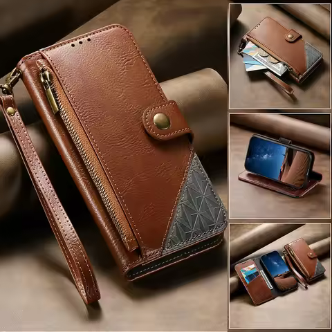 For Oneplus Nord 6 5 4 CE5 5G Premium Flip Case Zipper Leather 360 Protect Book Funda Oneplus Nord C