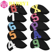BARRY1 Golf Iron Headcover 10Pcs/set 4-9,P,S,A, X Protective Cover Iron Wedge Protector Golf Putter 