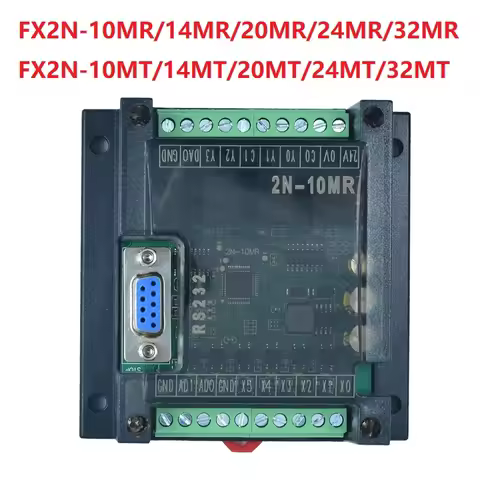 FX2N-10MR/14MR/20MR/24MR/32MR 10MT/14MT/20MT/24MT/32MT PLC Industrial Control Board With Shell RS232