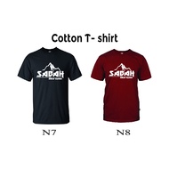 T SHIRT COTTON NEGERI SABAH BORNEO ( BLACK/MAROON)