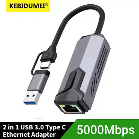 5Gbps Wired USB Network Card Adapter Type C to RJ45 LAN USB-C Ethernet Converter Hub for Laptops Win