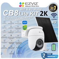 EZVIZ CB8 Lite 4G & Wifi  2K Kit (3MP) w/SOLAR PANEL  Battery Powered / AI Human / Vehicle Shape Det