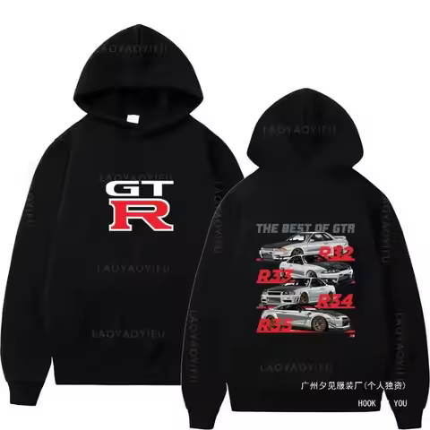 Initial D GTR Skyline R34 Pullovers New Hoodies and Sweatshi Fabric Street Fashion Hoodie Casual Ska