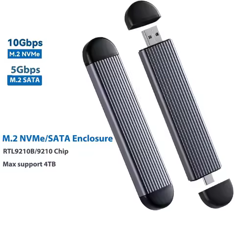 M2 SSD Case NVMe SATA Dual Protocol 10Gbps 5Gbps M.2 to USB A Type C 3.2 Gen 2 Portable SATA NVMe Ex