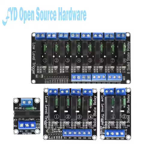 1/2/4/6/8 Channel Solid State Relay Module 5v/12v/24v Low Level SSR G3MB-202P 240V 2A Output with Re