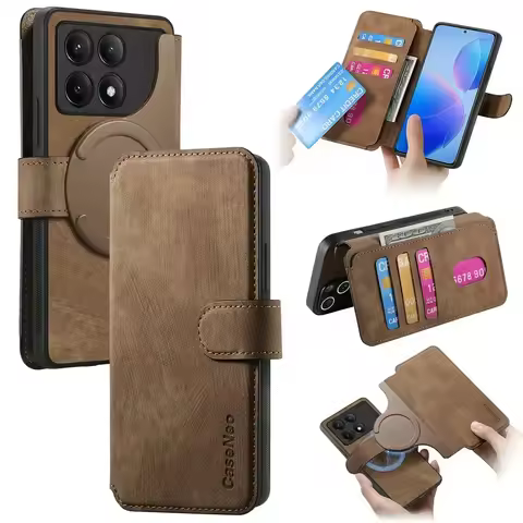 For Poco F8 Ultra F7 X7 X6 M6 M7 Pro 5G Luxury Case RFID Leather 2IN1 Detachable Book Funda Xiaomi P