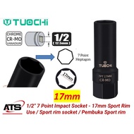 1/2" 7 Point Impact Socket - 17mm Sport Rim Use / Sport rim socket / Pembuka Sport rim