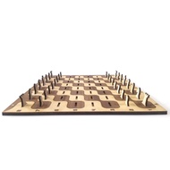 [Nosafhu] Portable Travel Chess Board Small Chessboard Portable Wooden Chessboard Game with Storage 