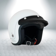 MARZANO RETRO CLASSIC LINE SOLID WHITE HELMET CLASSIC HELMET/