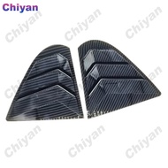 2PCS Carbon Fiber Style Car Rear Window Quarter Shutter Side Vent Louver Frame Cover Trim Accessorie