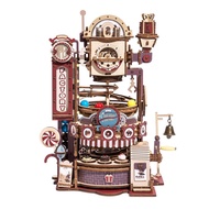 new Robotime ROKR Marble Chocolate Factory 3D Wooden Puzzle Games Assembly Model Building Toys for C