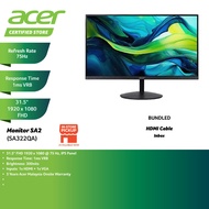 Acer SA322QA 31.5" FHD 75Hz Flat Monitor ( HDMI, VGA, 3 Yrs Wrty )