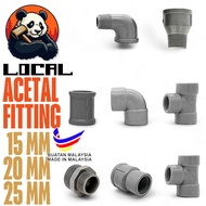 🐼【LOCAL】✔︎PVC ACETAL FITTING ✦15MM 20MM 25MM Socket Tee Elbow Nipple Socket Male/Female Street Elbow