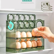 Egg Tray 3 Flip Trays for 30 Eggs Smart Refrigerator Egg Tray