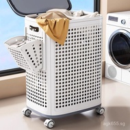 High-Value Partitioned Storage Basket Large Capacity Bathroom Household Dirty Laundry Basket with Wh