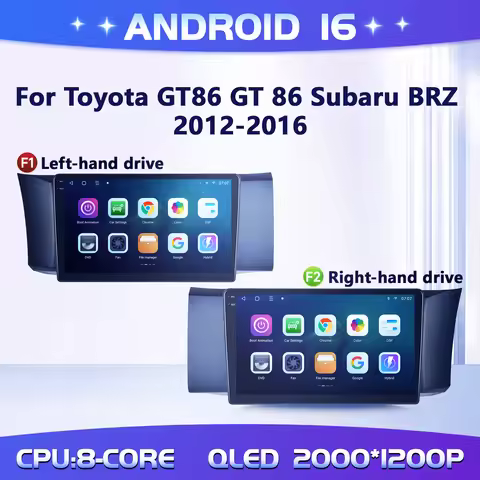 9" For Toyota GT86 GT 86 Subaru BRZ 2012-2016 Car Radio 2K QLED Screen Android 16 Wireless BT Carpla