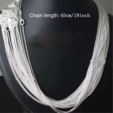 Wholesale 925 Sterling Silver 5 Pieces/Lot 16/18/20/22/24/inch 1.mm O-Chain Necklace For Men Women F