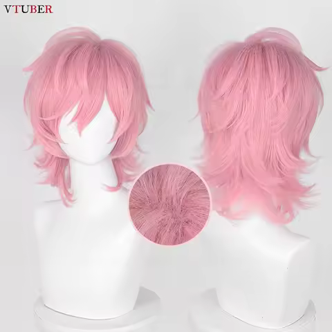 Ayato Yuri Cosplay Wig Anime Short Pink High Quality Heat Resistant Synthetic Hair Cosplay Role Play