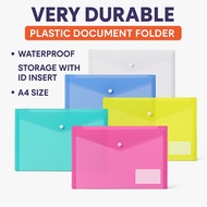 SSD A4 Clear Paper File Folder (with ID Label pocket) Stationery School Office Case PP 6 colors