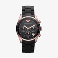 นาฬิกาข้อมือผู้หญิง Emporio Armani Sportivo Chronograph Black Dial - Black Silicone AR5906
