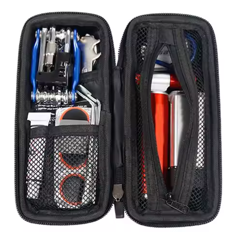 Black Bike Frame Bag Sealed Zipper Hard Shell Bike Repair Tool Bag EVA Available in Various Sizes Bi