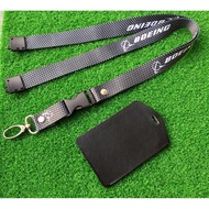 [🇲🇾 READY STOCK] PREMIUM BOEING Carbon Fiber Lanyard Custom FREE ID HOLDER!