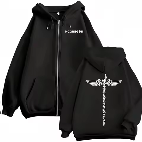 The Notorious Conor McGregor Tattoo Zipper Hoodies Men Women Fashion Retro Jacket Sweatshirt Casual 