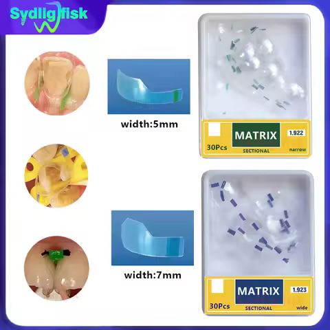 30/60Pc Dental Clear Matrix Polyester Transparent Sectional Contoured Matrices Matrix 5mm/7mm Dentis