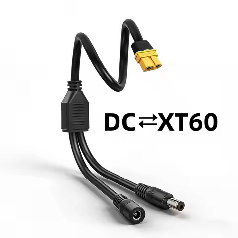 Solar Connection Line XT60 Male/Female Connector To Two DC5521 Power Cable Adaptor For Car Battery C