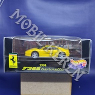 Diecast Hot Wheels Ferrari Exclusive 1:43 1994 Ferrari F355 Berlinetta yellow rubber tires