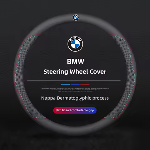 Car Embossing Steering Wheel Cover Skidproof Accessories For BMW X1 X2 X3 X5 X4 X6 X7 G30 G20 G32 G1
