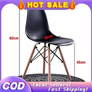 【COD/READY】 [Superstable]5 Chair Black White with Plastic/Leather Upuan Nordic Home