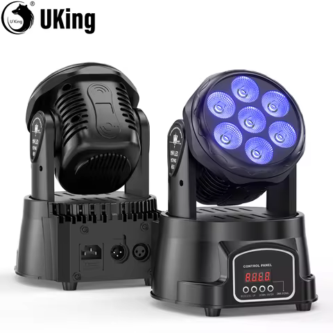 U`King 1/2Pcs 105W Moving Head Stage Lights 7X15W RGBW LED Beam Spotlights For DJ Disco Music Party 