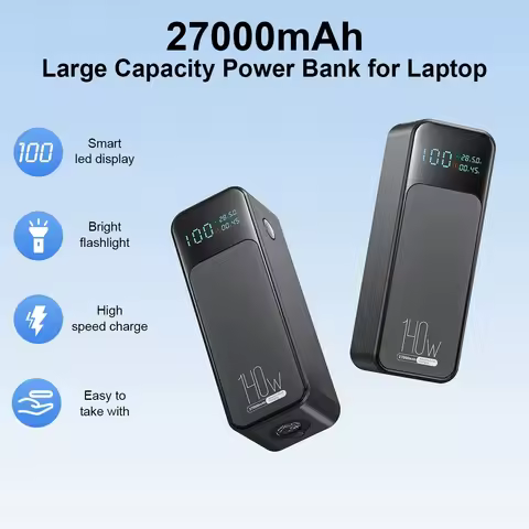 PD140W Power Bank 27000mAh USB C Fast Charging Portable External Battery Charger for iPhone 16 Samsu