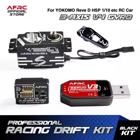 AFRC Professional Racing Drift Kit V4 Programmabl Metal Smart Servo 3 AXIS Gyro For YOKOMO Reve D HS