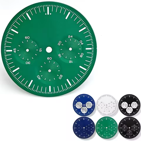 33.5mm VK63 Watch Dial Chronograph Racing Driver No Logo For Seiko Speedmaster VK63 Quartz Movement 