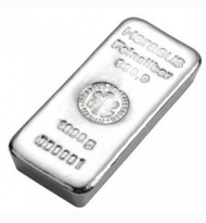1kg Heraeus 999. Silver Bar with certificate