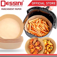 DESSINI ITALY 50Pcs 100Pcs 20cm Air Fryer Parchment Paper Liner Oil Proof Food Grade Disposable Baking Basket Kertas