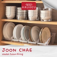 【HAUSEU】JOON Chae Aesthetic Bowl Cupboard Shelf Transparent Plate Organizer Plate Organizer Containe