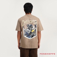 Penshoppe Dystopia Glow in the Dark Relaxed Fit Graphic T-Shirt For Men (Taupe) [Tshirt, T shirt]