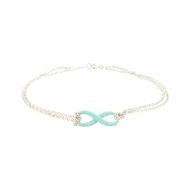 TIFFANY＆CO 925純銀/琺瑯Infinity Bracelet手鏈